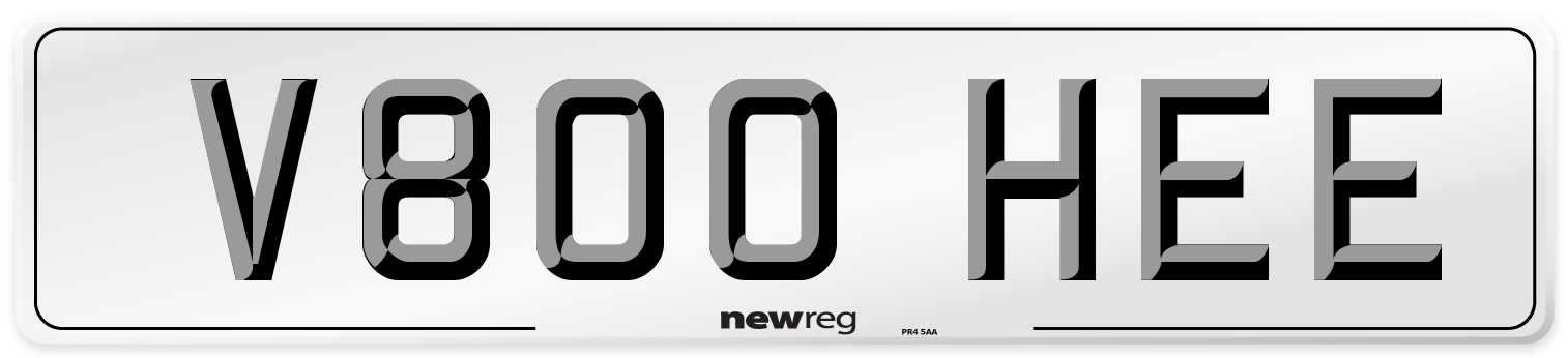 V800 HEE Number Plate from New Reg
